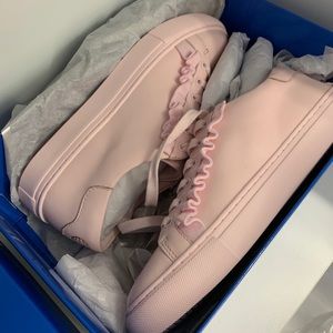 Tory Burch Cotton Pink Ruffle Sneakers - Size 7